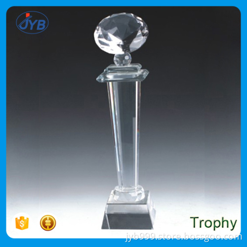 hot sale popular design crystal cutting shape torch trophy